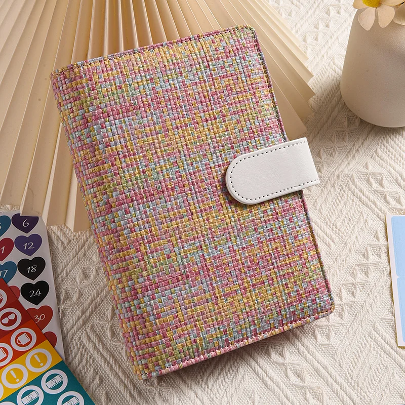 A6  Rainbow Knitting Pattern DIY Loose Leaft Binder Notebook Cover Diary Agenda Planner Paper Cover School Stationery