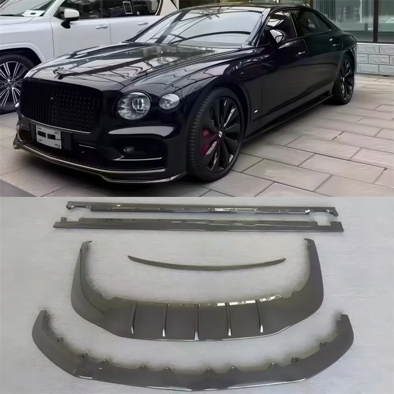 

For Bentley Flying Spur W12 Real Carbon Fiber Bumper Front Lip Rear Diffuser Side Skirts Tail Wing Splitters Spoiler Body Kit