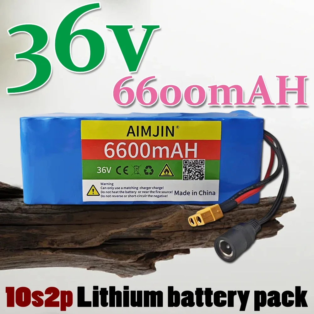 

10s2p battery pack 36V 6600mAH lithium ion for solar energy, power bicycles, with built-in BMS+42Vcharger