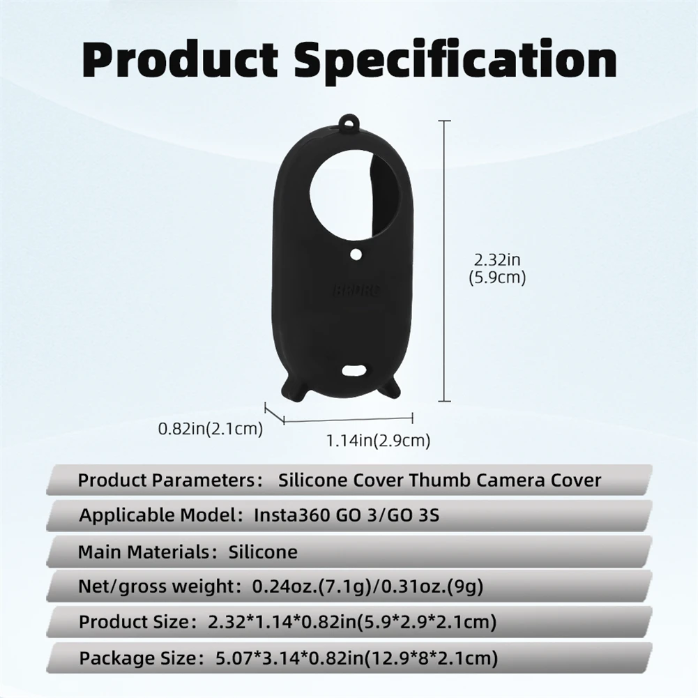 Duimcamera Siliconen Hoesje, Actiecamera Krasbestendige Stofdichte Hoes Met Zachte Precisie Matrijsopening Compatibel Voor Go 3S