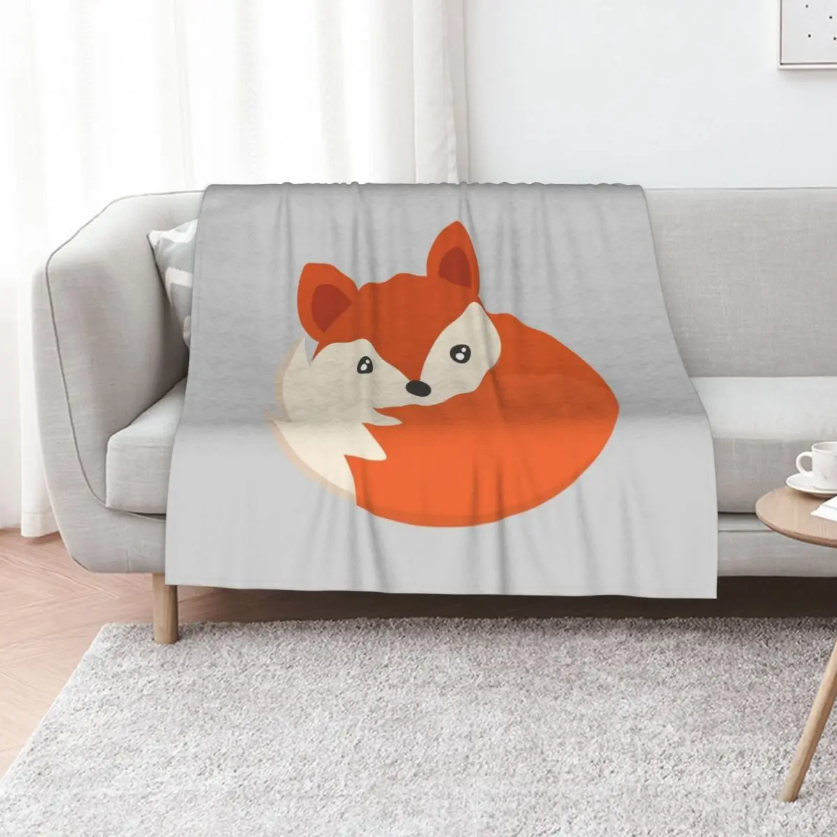 Hello Sleepy Fox Throw Blanket Portable Lightweight Blanket for Travel Camping