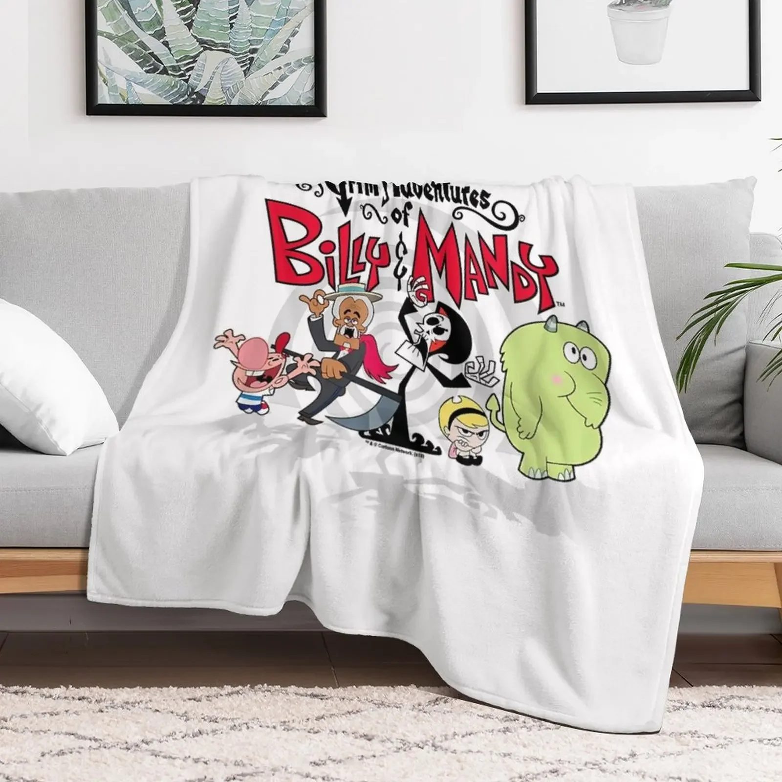 The Grim Adventures Of Billy & Mandy Group Shot T Throw Blanket Softest Tourist Flannel Blankets