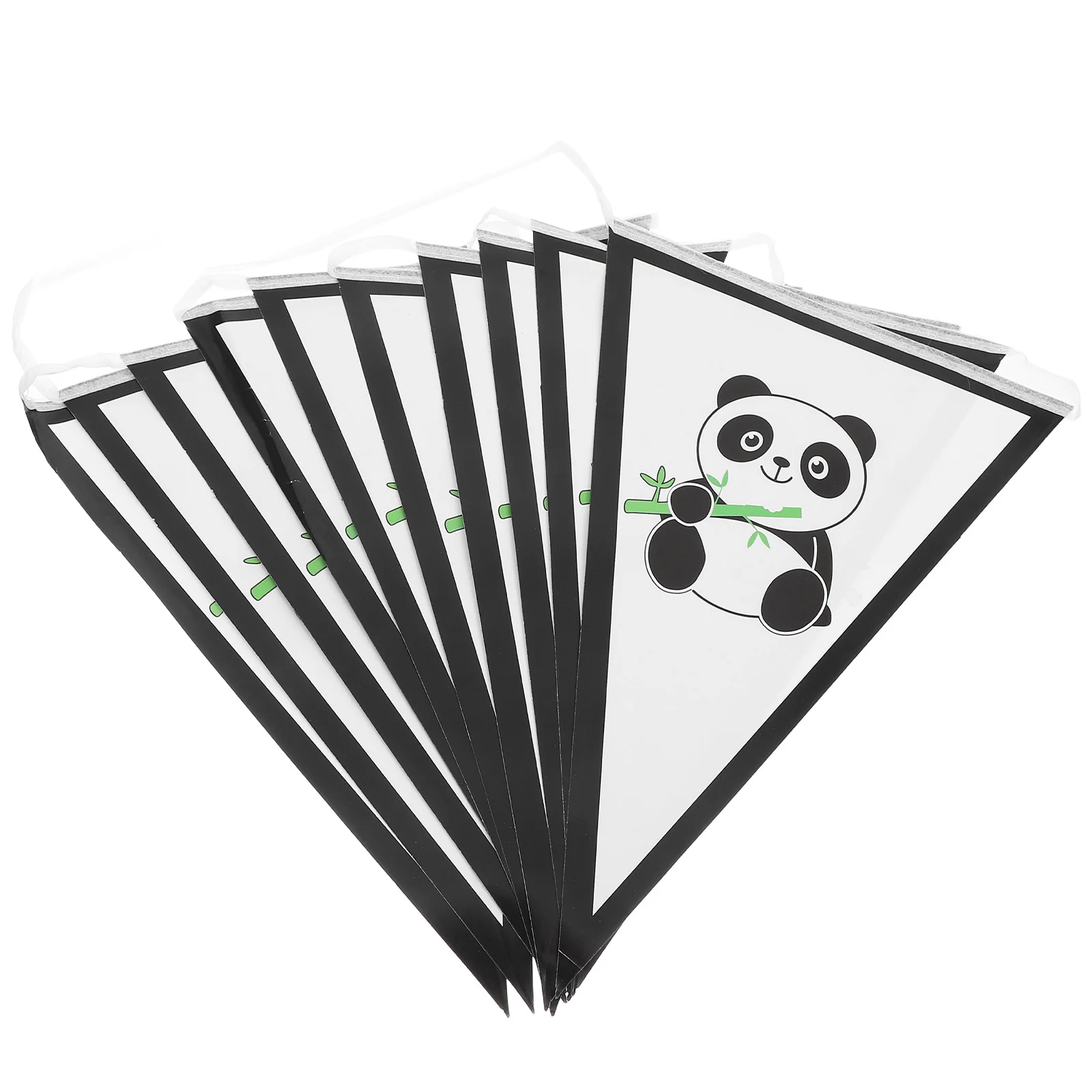 

2Pcs Panda Happy Birthday Banner Hanging Birthday Party Decoration Triangle Paper Panda Theme Garland Party Banner Paper