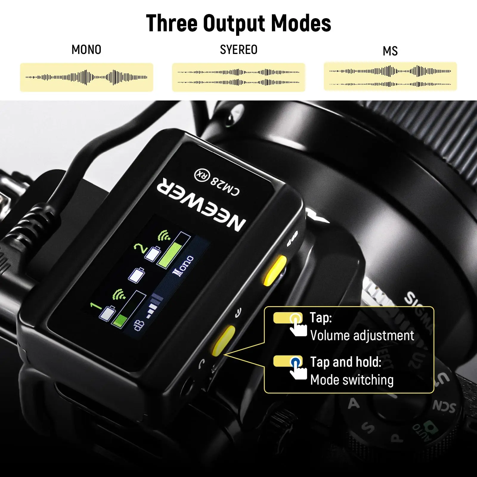 نظام ميكروفون لاسلكي من NEEWER CM28 مع علبة شحن وخاصية إلغاء الضوضاء متوافق مع كاميرا iPhone iPad Android PC