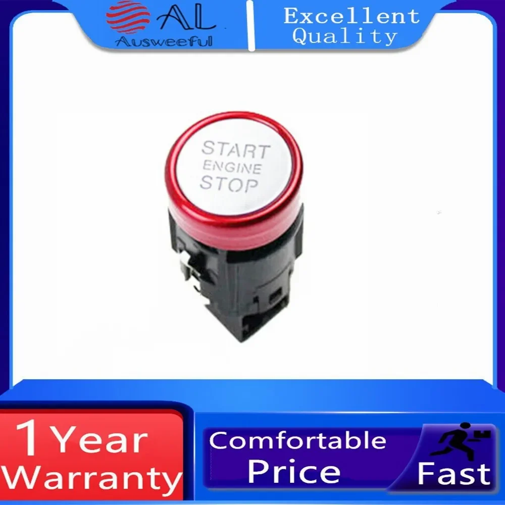 8K0905217C For AUDI Q5 A4 B8 A5 S5 RS5 Red Chrome Start Stop Engine Switch Button Ignition Switch Button