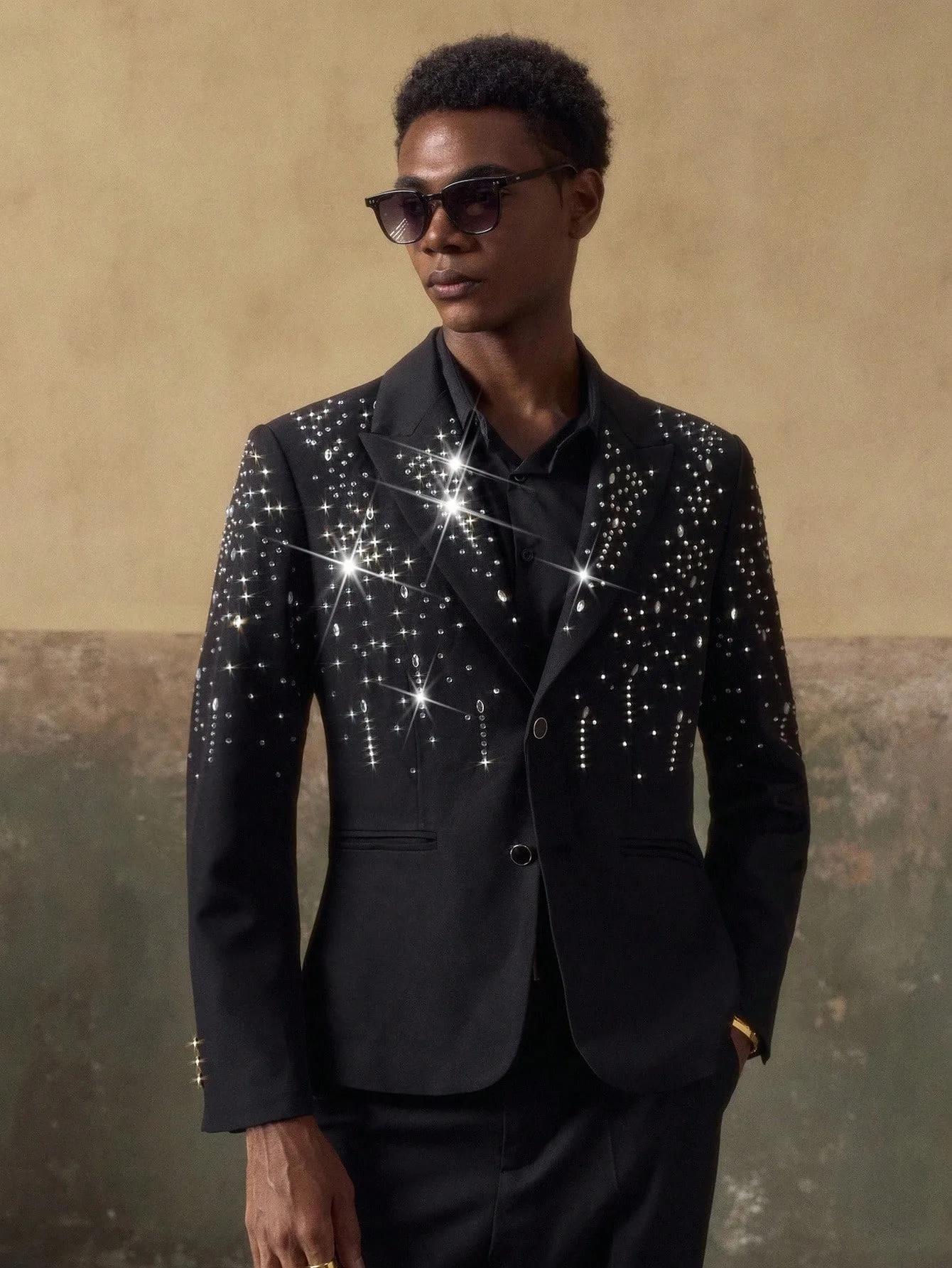 Роскошные свадебные смокинги с бусинами, пиджак из 2 предметов, однобортный пиджак с остроконечными лацканами, формальный пиджак для выпускного вечера, приталенный крой с бриллиантами, индивидуальный заказ