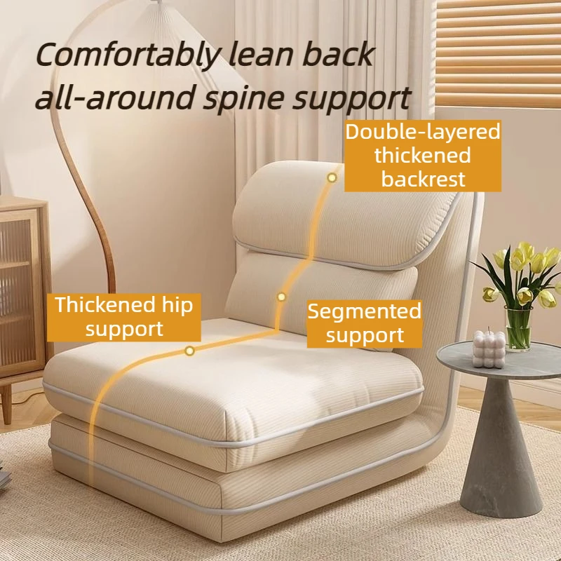 Folding Lazy Sofa Bed Adjustable Backrest Living Room Sofas Comfortable 1 Person Lounge Chair Sleeping Multifunctional Tatami