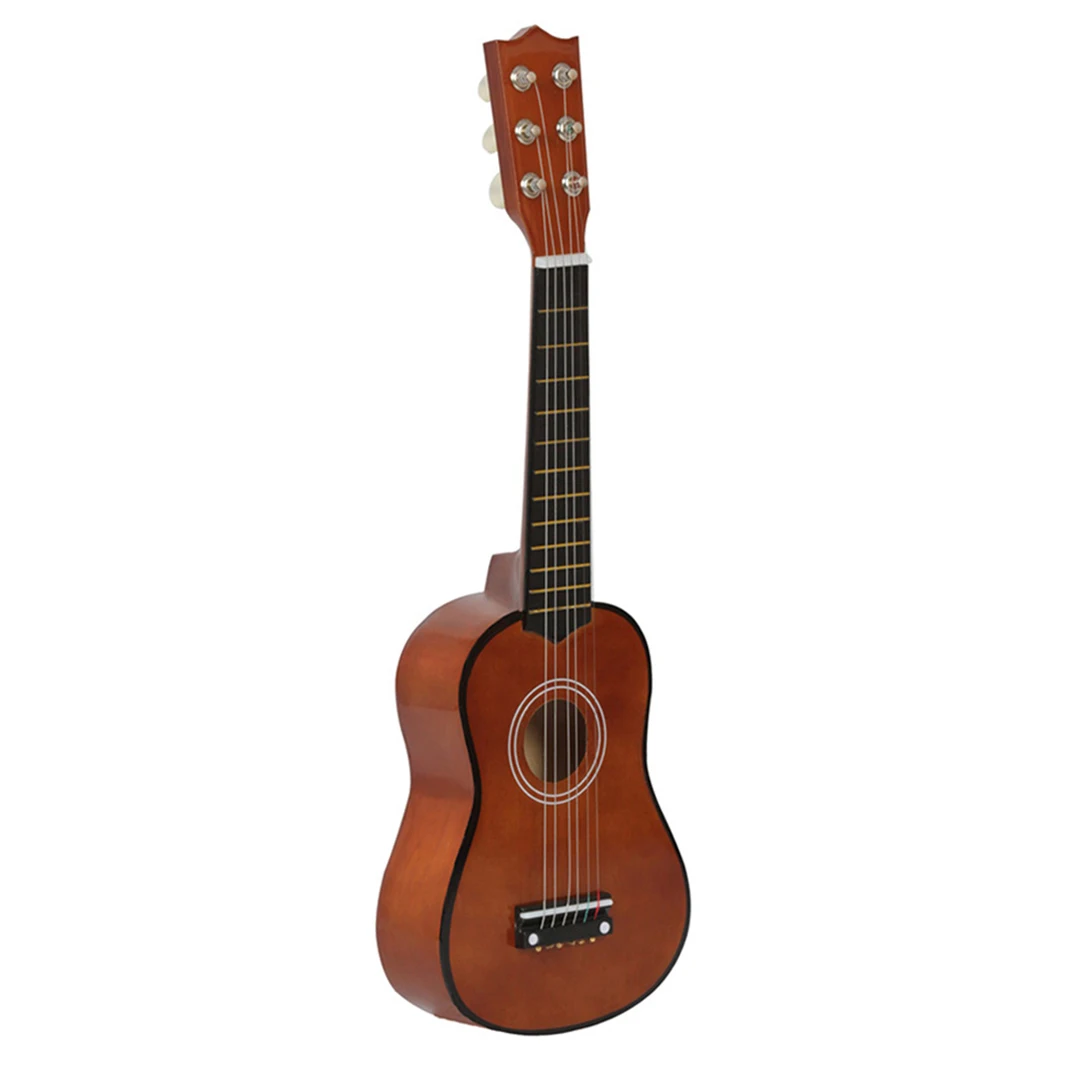 The New 21 Inch 6 Strings Small Mini Guitar Basswood Guitar with Pick Strings Musical Instruments Toy for CHildren Kids