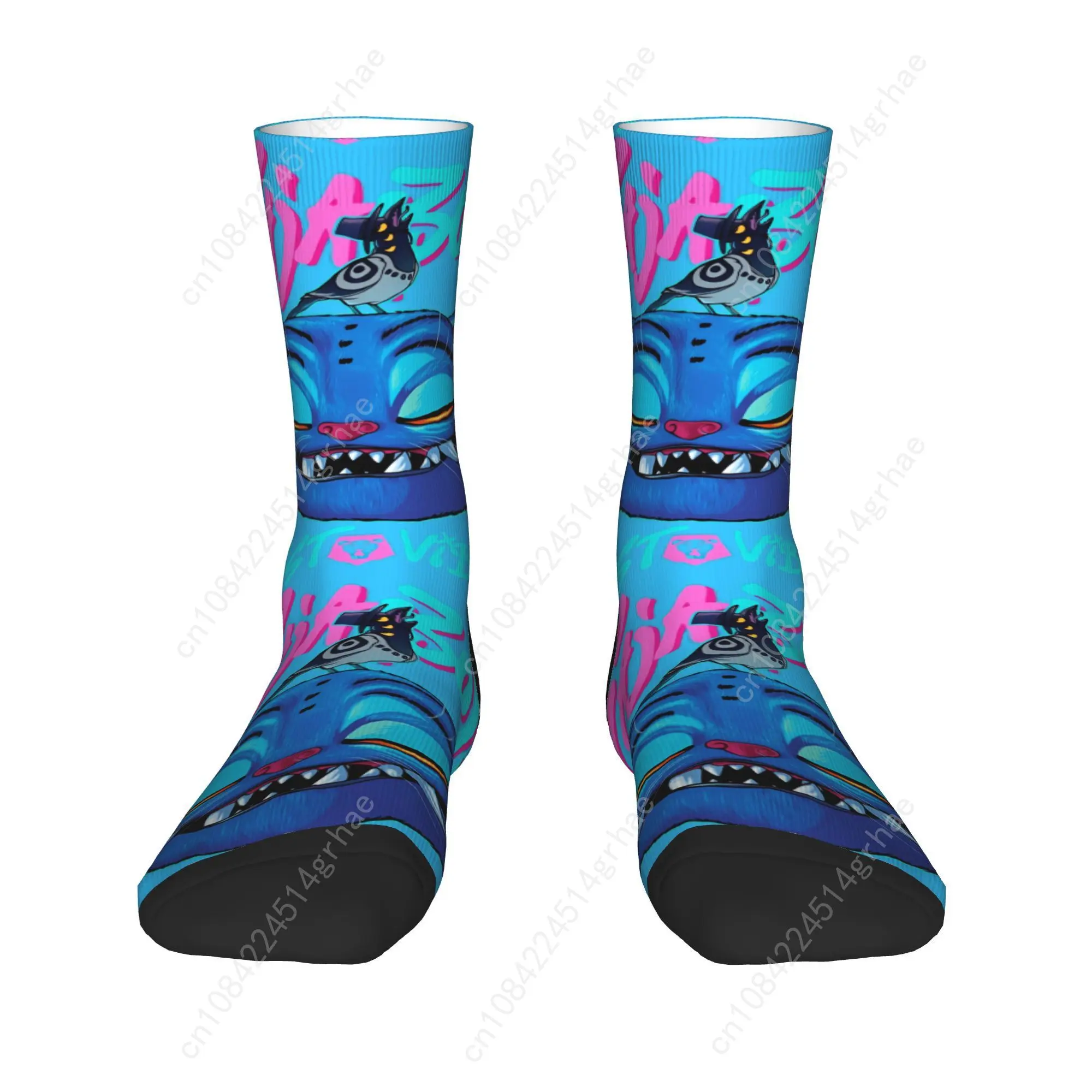 Kpop Demon Hunters Saja Boys Derpy Bird Just Vibin Socks  Vintage Stockings Men Soft Running Socks Autumn Design Anti Skid Socks
