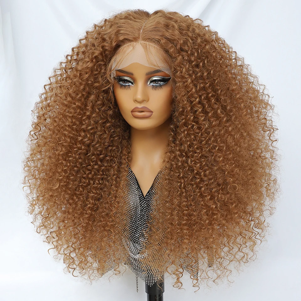24 Inch Jerry Krul Synthetische Kant Pruiken Ombre Bordeaux Kinky Krullend Pruiken Voor Afro Vrouwelijke Zwarte Latisha Lace Front Pruiken voor Vrouw
