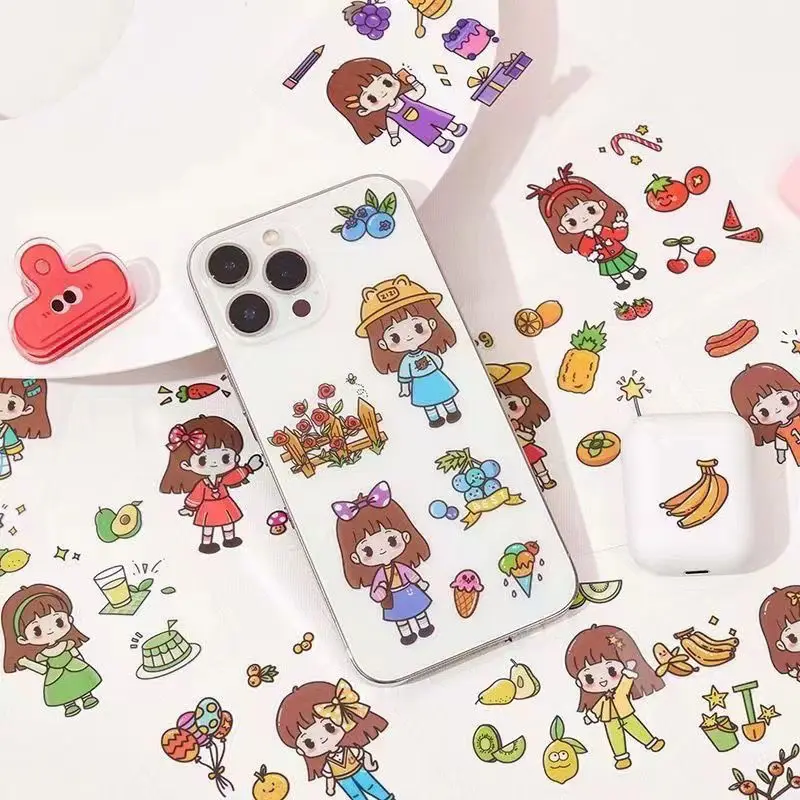 420pcs Colorful Unique Girly Heart Journal Stickers Creative DIY Cartoon Decals for Laptops Tablets and Personalized Decoration