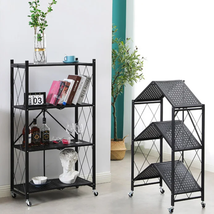 

#@Light Duty Metal Rolling Cart Option Color Push Cart Trolley Household Bathroom Kitchen Trolley With Wheel