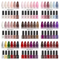 LILYCUTE 6Pcs/set 7ml Gel Nail Polish Kit DIY Nail Art Design All For Decoration Soak Off UV Gel Long Lasting Manicure Painting