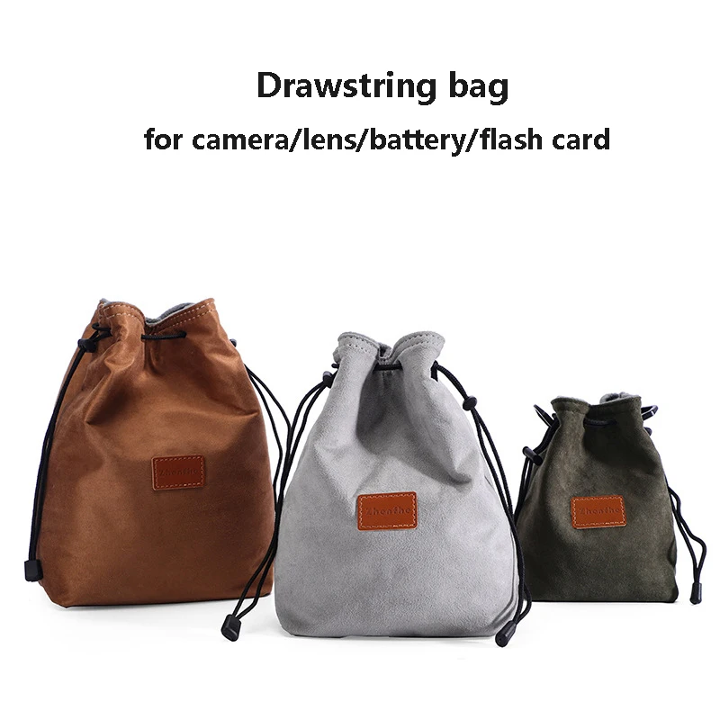 Neue Aufbewahrungstasche mit Kordelzug für Canon Nikon Sony DSLR-Kameras Objektiv – Detail 5