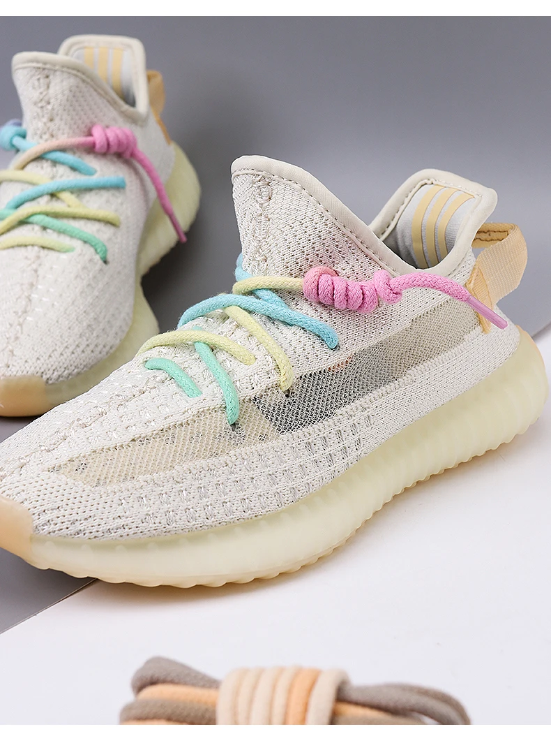 4 mm dicke, runde Schnürsenkel für Sneaker, Freizeitschuhe und Canvas-Schuhe, bunte, farbverlaufende Schnürsenkel, Baumwoll-Sportschnürsenkel, Regenbogen-Schnürsenkel. – Detail 15