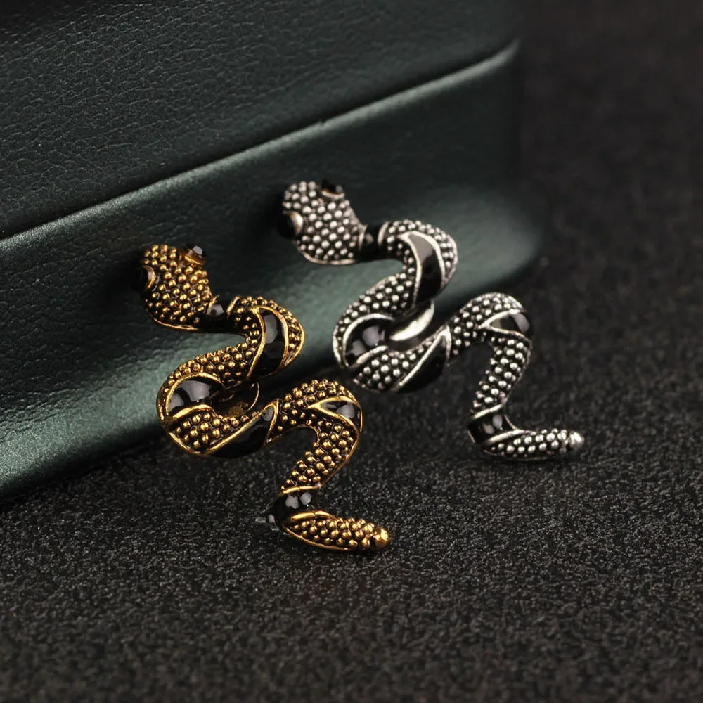 Anti-leak Buckle Enamel Animal Snake Men's Brooch Shirt Collar Pin Personalized Suit Simple Safety Pin Collar Pin