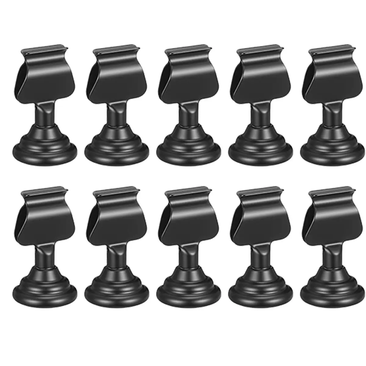 Eco-friendly 10 Pcs Wedding Table Number Holders, Metal Black Mini Place Card Stands for Events