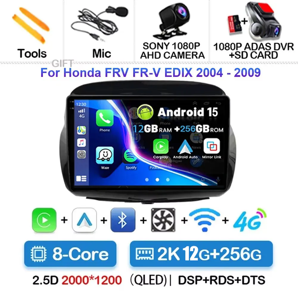 Android 15 Car Radio for Honda FRV 2004-2009 10.1 Touch Screen