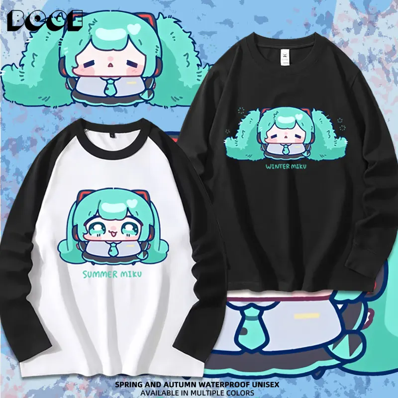 

Вязаный топ Miku Cartoon Cos с длинными рукавами, милый дизайн, коллаборация, весна-осень, из смесового хлопка, комфортный и теплый