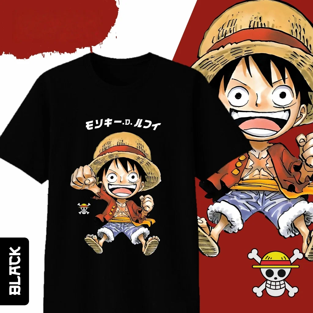 One Piece Monkey D Luffy Anime T-Shirt for Men Women, Straw Hat Pirate  Graphic Casual Streetwear Fan Top  children's T-shirt