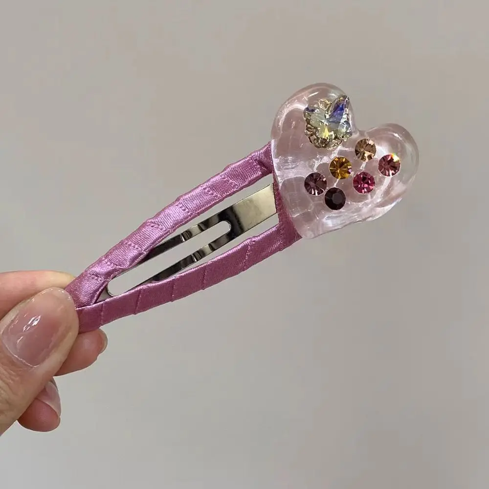 

Simple Love Acetate Hairpin BB Clip Butterfly Rhinestones Hairpin Bangs Clip Korean Style Heart Hair Clip Kids