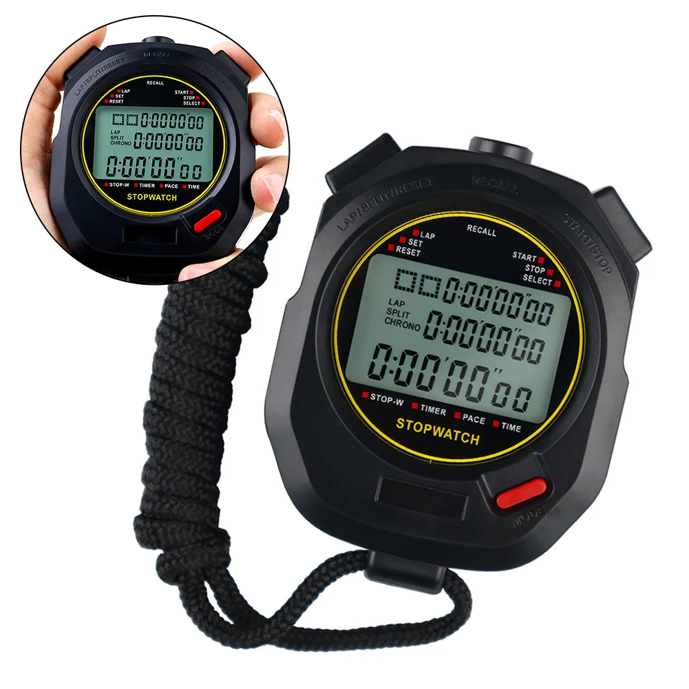 Multi-function Digital Stopwatch Timer 30 Lap Memory Metronome With Backlight Portable Fitness Equipment Accessories