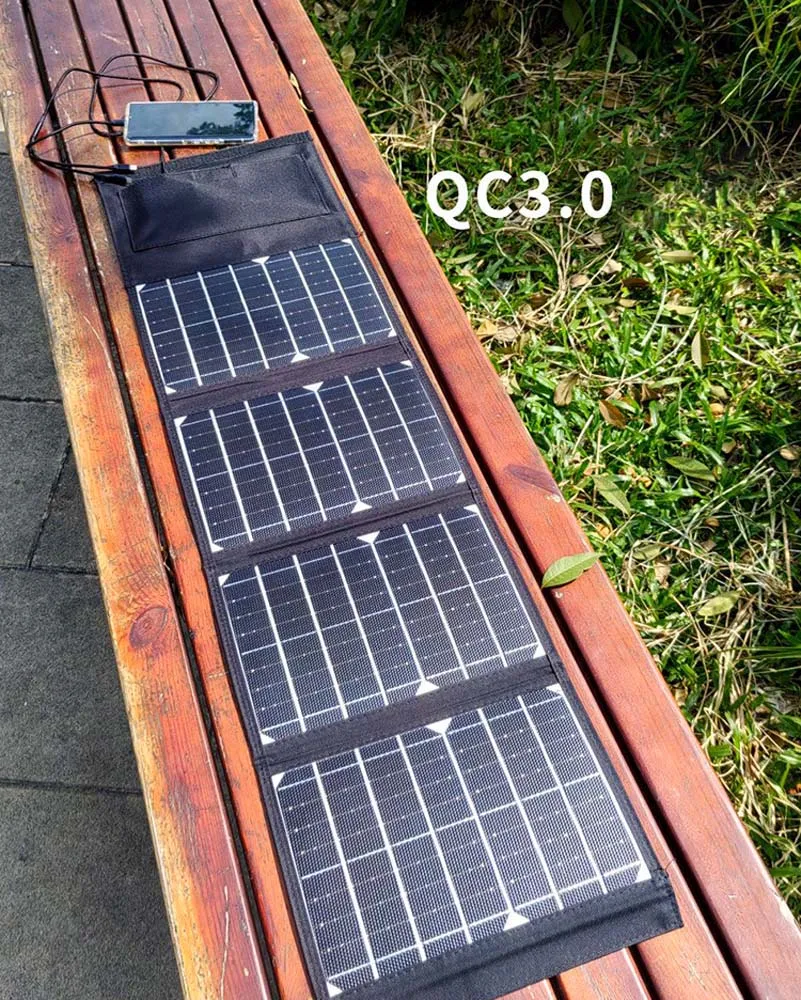 Mobile Phone Folding Solar Charging Panel 30W 40W50W ETFE Solar Panel Folding Camping Charger Bank Outdoor Cycling