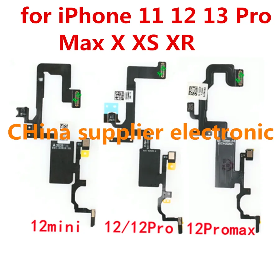 10 Stuks Fix Face Id Ontvanger Sensor Kabel Voor Iphone 11 12 13 Pro Max X Xs Xr Mic Sensor Luidspreker Flex Reparatie Onderdelen