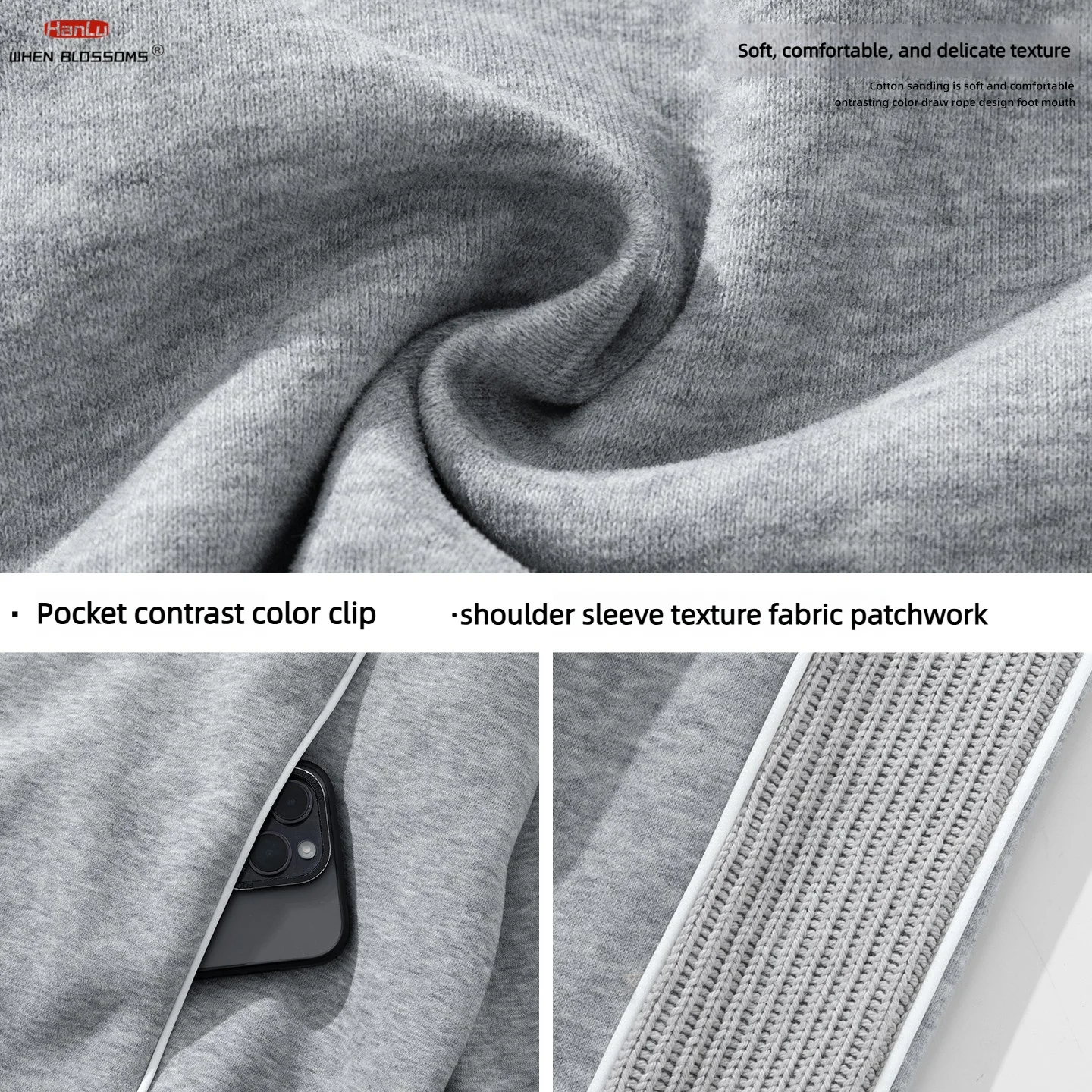Men's 2026 Heavyweight Stand Collar Hoodie Color Block Panel Textured Raglan Sleeve Streetwear Zip-Up Spring Jacket