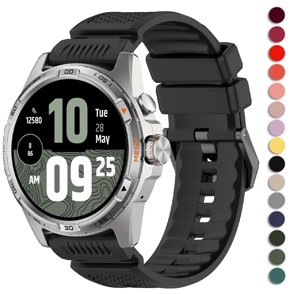 

24mm Watchband For TicWatch Pro 5 Enduro Strap Sport Silicone Correa For TicWatch Atlas Venu X1 suunto 7 9 D5 Bracelet