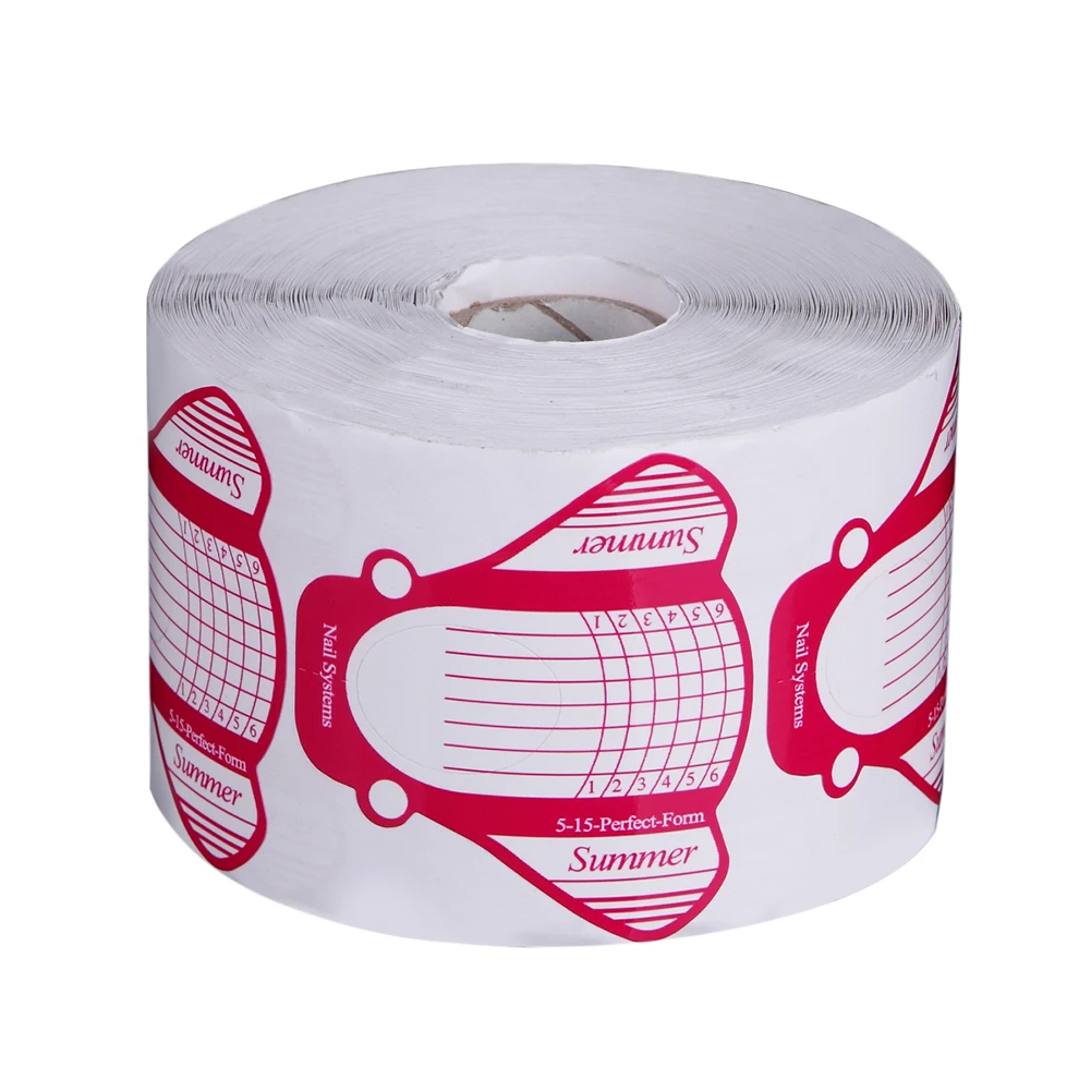 

50 шт. накладных типсов для французского маникюра, полезные наклейки-шаблоны для наращивания ногтей, розово-красные, для акриловых ногтей, инструмент для фототерапии