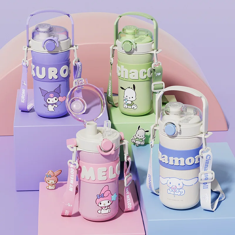 

635ml Sanrio Cute Kuromi Water Bottle Large Capacity 316 Stainless Steel Dual Drinking Cup for School and Sports