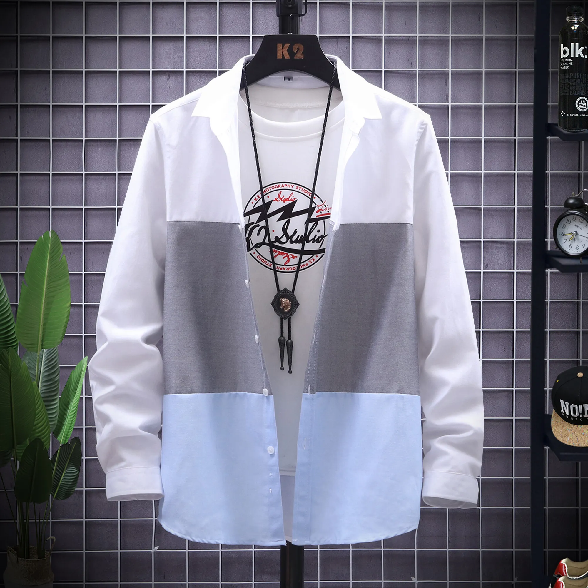 

Men's Slim Fit Cotton Shirts Clothing Casual Full Sleeve Polo Tops 2026 Spring Summer Fashion Streetwear Blouse Youth Thin Coats