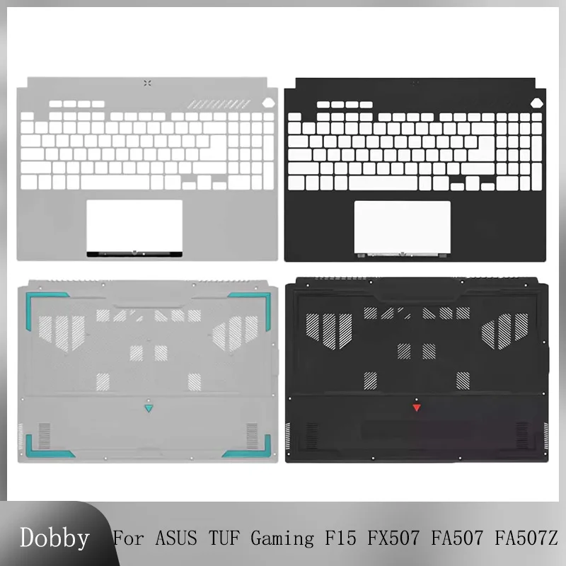New For ASUS TUF Gaming F15 FX507 FA507 FA507Z FX507Z Laptop Palmrest Upper Top Lower Bottom Case Base Cover Black Lid 15.6 Inch