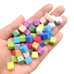 50Pcs/Set Solid Color Gold Black Blank Cube Square Corner Acrylic Dice Chess Piece Right Angle Sieve 8MM Cube For Board Game