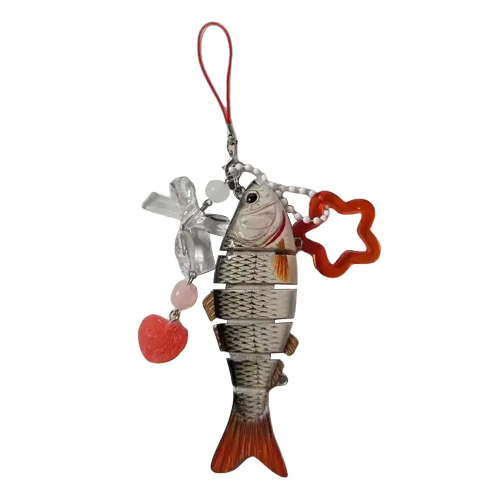 Fish Keychain Acrylic Lovely Jewelry Fish Star Keychain Lanyard Gift for Anglers