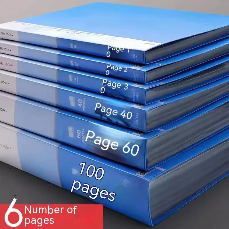 30/40/60/80/100 Seiten A4-Aktenordner, großes Fassungsvermögen, Datenbuch, Dokumentenaufbewahrung, Ablageprodukte, Einsatz von Testpapierbroschüren
