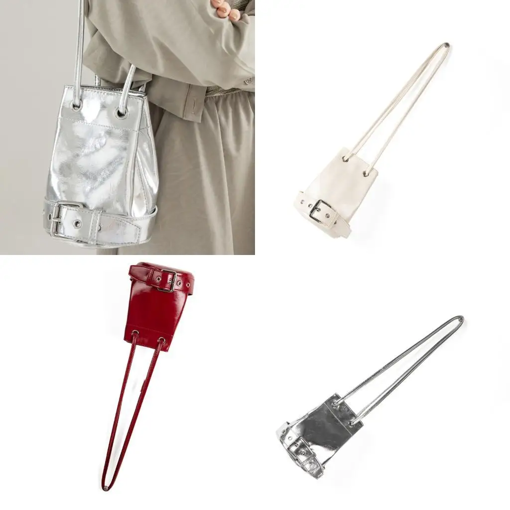 

D46D Fashionable Bucket Crossbody Bag With Secure Drawstring Design Large Storage PU Soft Texture Trendy Shoulder Bag