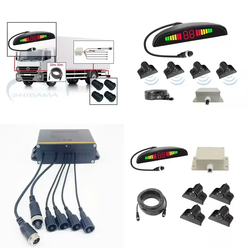 Universal Car Reverse Parking Radar System With 4 Parking Sensors Distance Detection LED Distance Display And Sound Warning