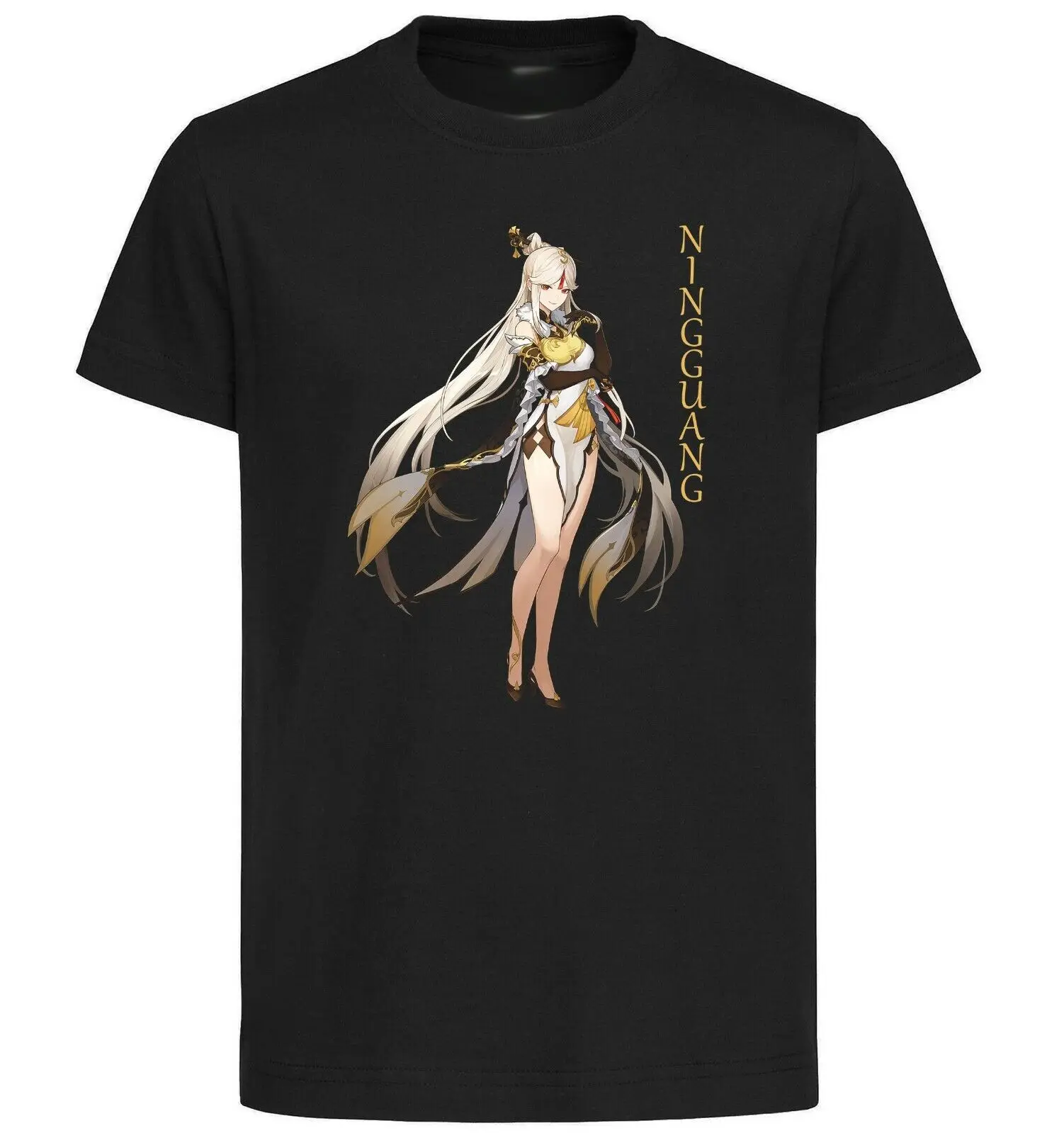 GenshinインパクトブラックTシャツ、Ningguangブラックジャージ