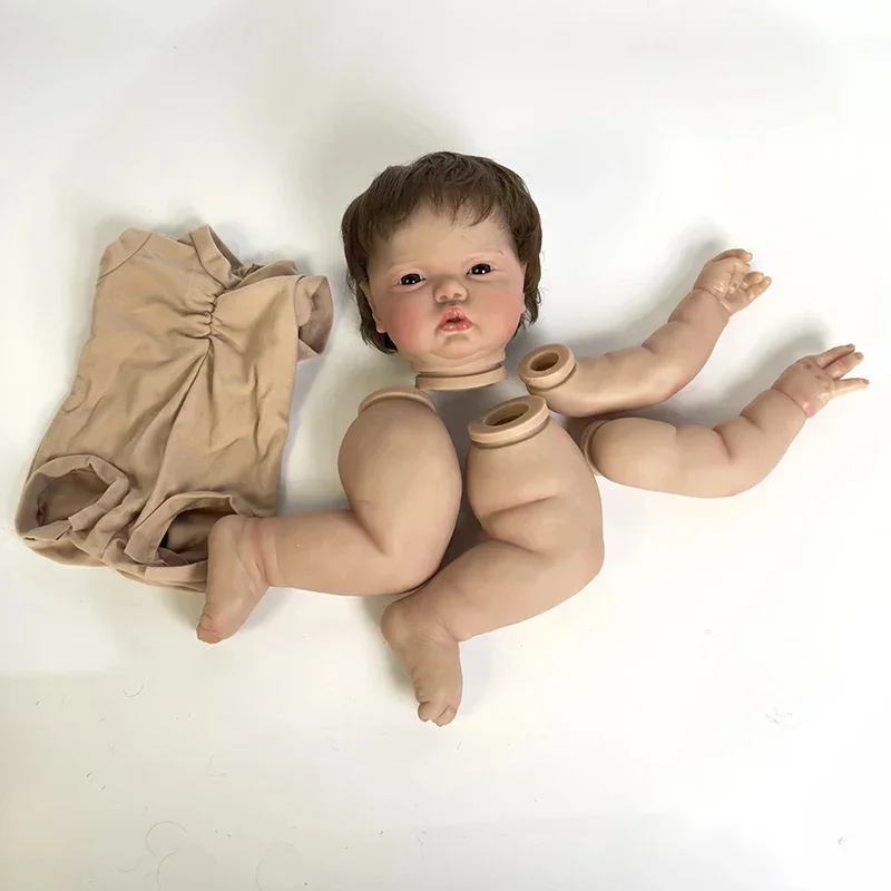 24inch Pickle Awake Reborn Baby Doll Size Kit Already Painted Lifelike Soft Touch Brown Short Hair DIY Doll Parts