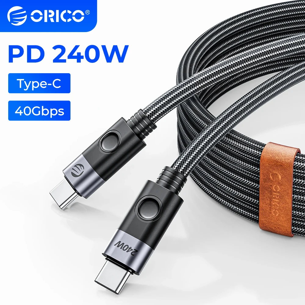 ORICO 240w USB Cable USB C to USB C 48V 5A  Fast Charging Type C Cable Compatible with MacBook Pro, iPad Pro,Samsung