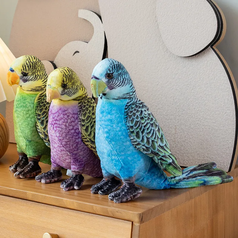 Peluche perroquet réaliste de 23CM, jouet doux, poupées d'oiseaux de Simulation Kawaii, jolis cadeaux de décoration pour la maison