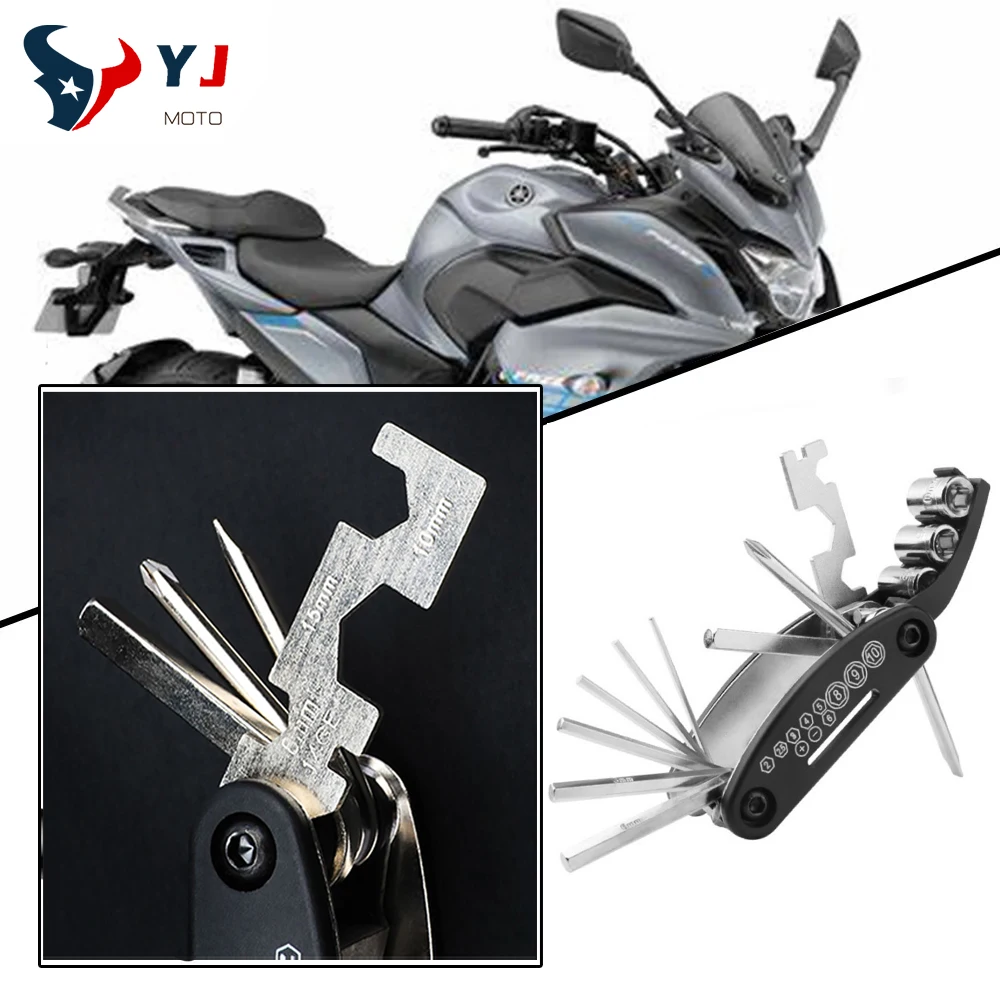 Motorcycle Tool Portable Wrench Screwdriver Set For HONDA FMX650 FMX 650 2005-2024 16 in 1 Multi Repair Hex Tools Accessories