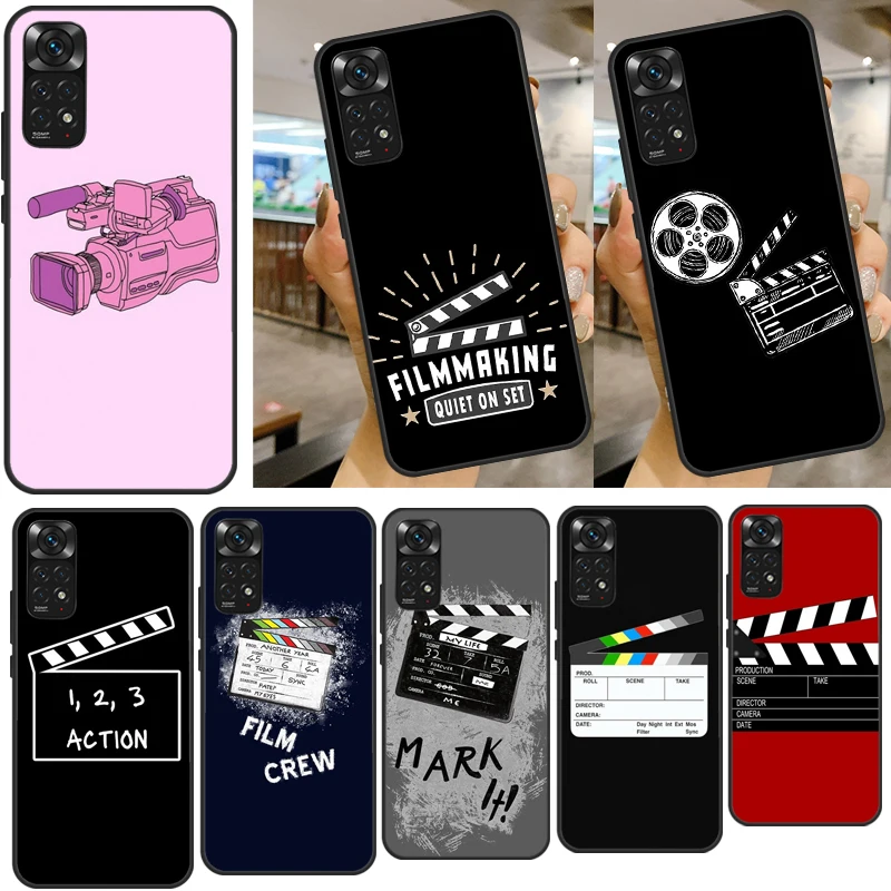 Film Movie maker Clapperboard Take Phone Case For Xiaomi Redmi Note 11 10 9 Pro Note 10S 9S 8T 9A 9T 9C 8 7 Soft Back Cover