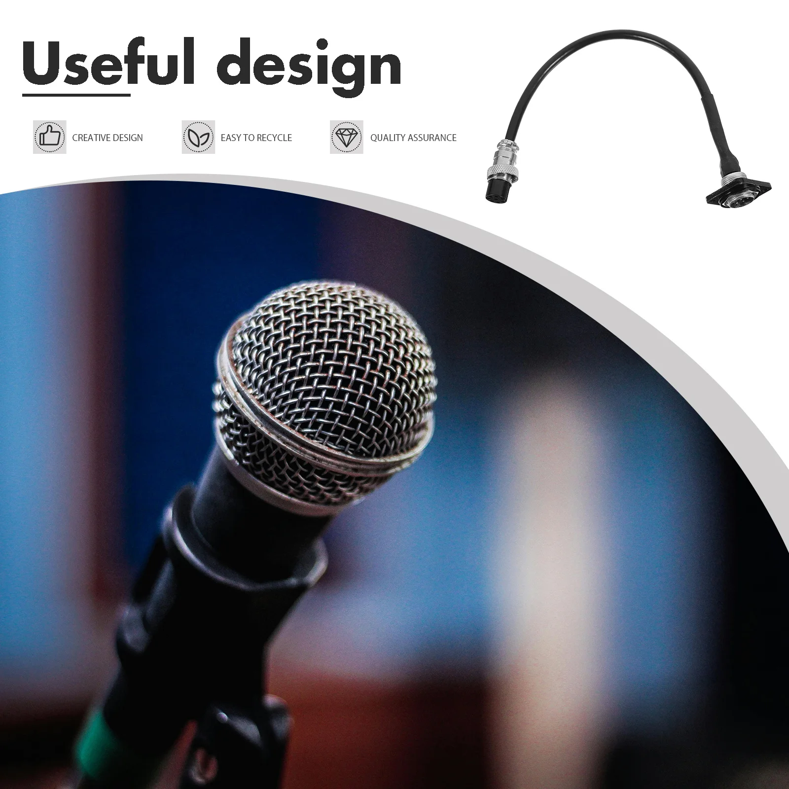 

8-Pin Metal Conference Microphone Cable D-Type Round Hole Audio Extension Cord For Noise Reduction Crystal Clear Sound Cable For