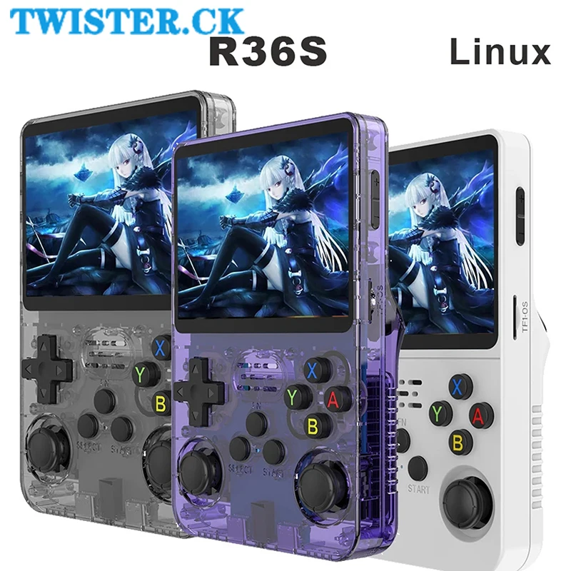 Mini Console de Jogos Portátil Retro para Homens e Mulheres, R36S, 3.5 "IPS Screen, Bateria Recarregável 3500mAh