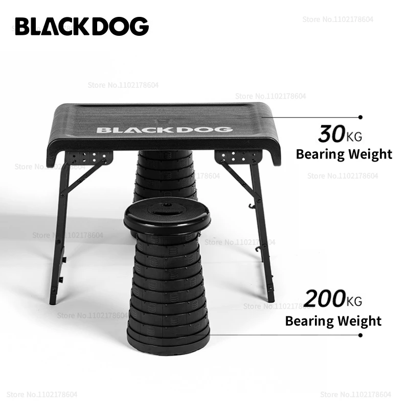 Naturehike-BLACKDOG Outdoor Aluminium Alloy Folding Table One Piece Stand Portable Camping Picnic Table With Telescopic Chairs