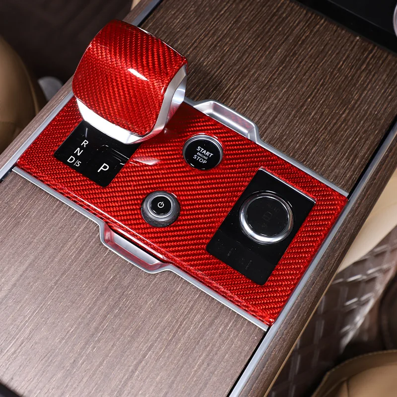 Real Carbon Fiber Car Center Control Shift Panel Frame Decorative Sticker For Range Rover Vogue L460 2023 2024 Car Accessories