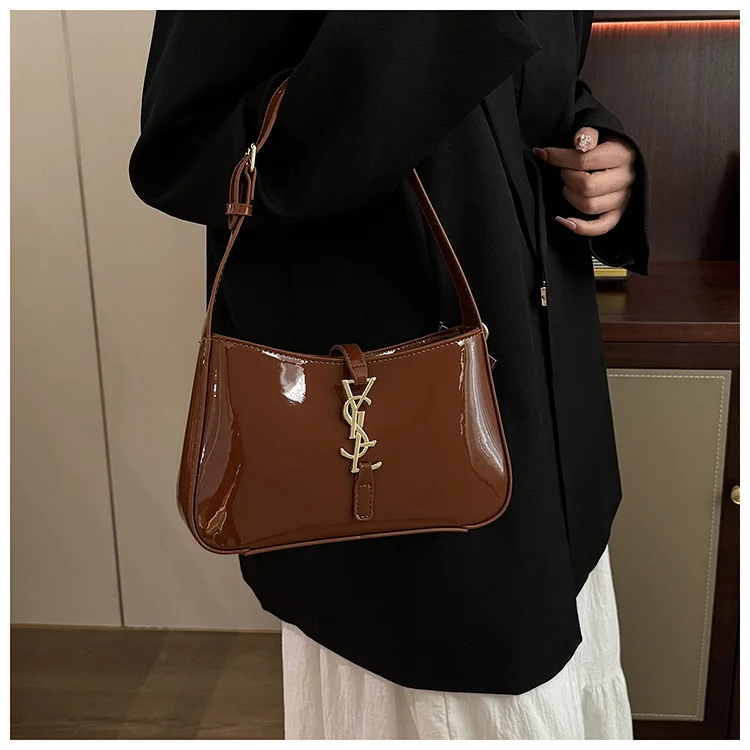 حقيبة تحت الإبط جديدة لعام 2025 - محفظة كروس/كتف محمولة باليد، حقيبة نسائية من الجلد اللامع، متعددة الاستخدامات وأنيقة #4